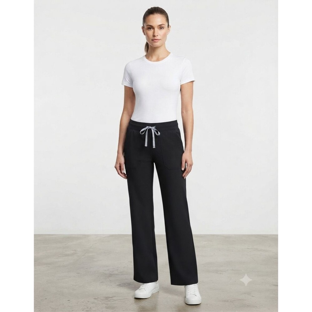 FIGS Livingston Technical Scrub Pants Black Basic Straight Leg Women’s XL Tall